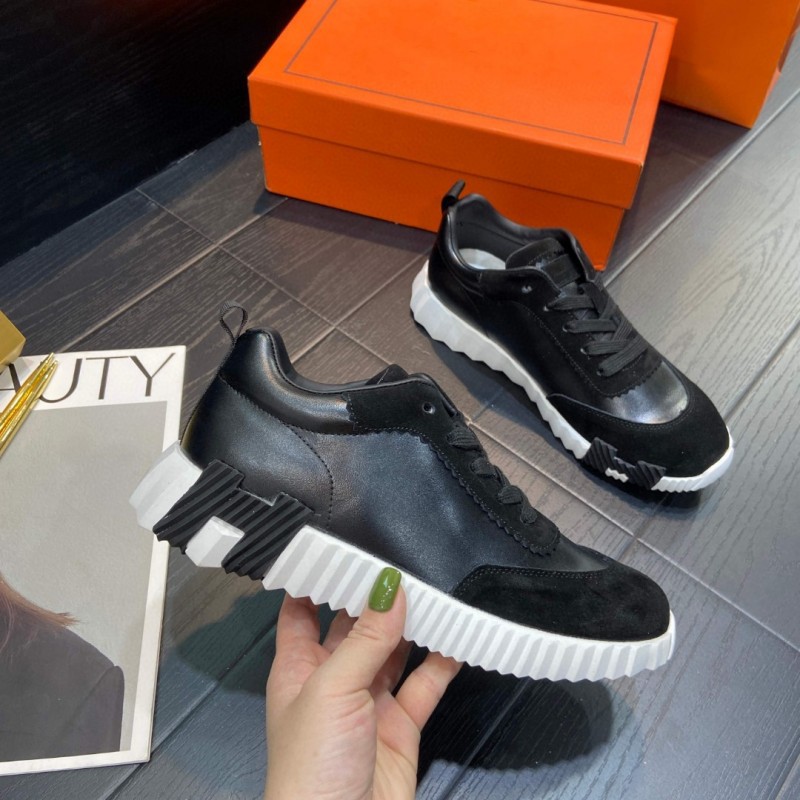 High-top new h-brand casual sneakers for women, spring 2026 collection, chunky sole, breathable genuine leather, couple’s panda white sneakers