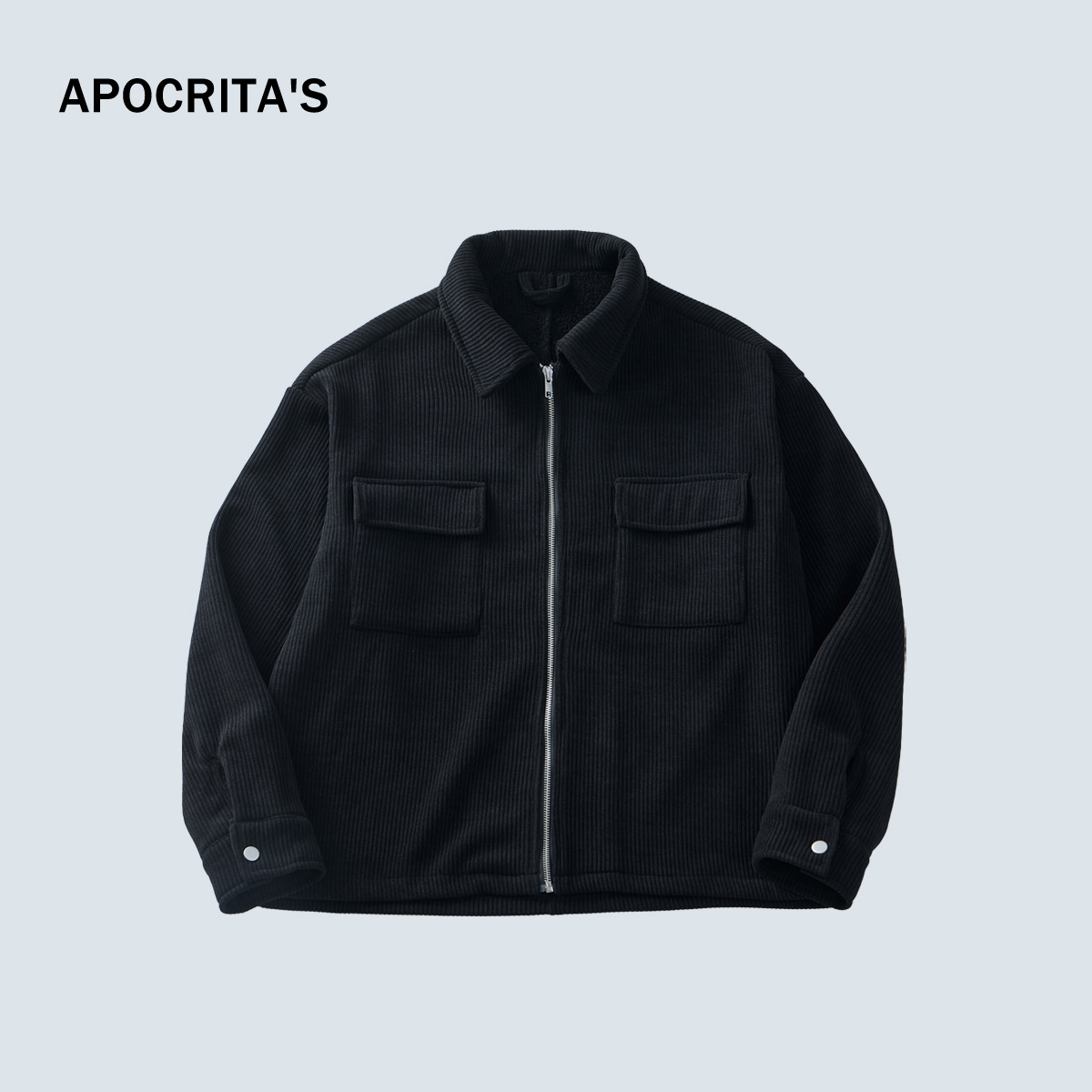 Apo men’s wear | men’s corduroy jacket – new autumn/winter collection, premium fleece-lined, thickened casual zip-up turn-down collar jacket