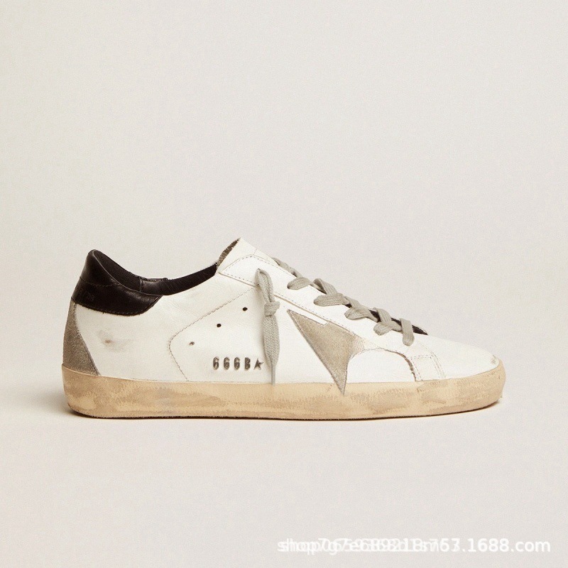 Korean ggd internet celebrity dirty shoes for women, distressed flats sneakers, retrowhite shoes, hidden heel small dirty shoes, genuine leather shoes