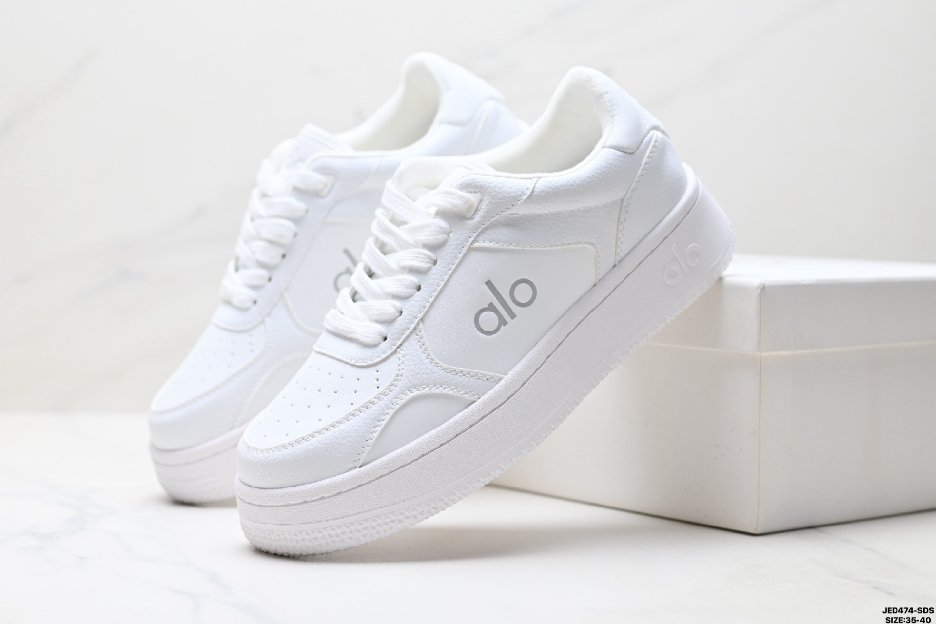 Aloken dou jisoo jisoo’s same style men’s and women’s couple genuine leather sports sneakers thick solecasualwhite shoes for women