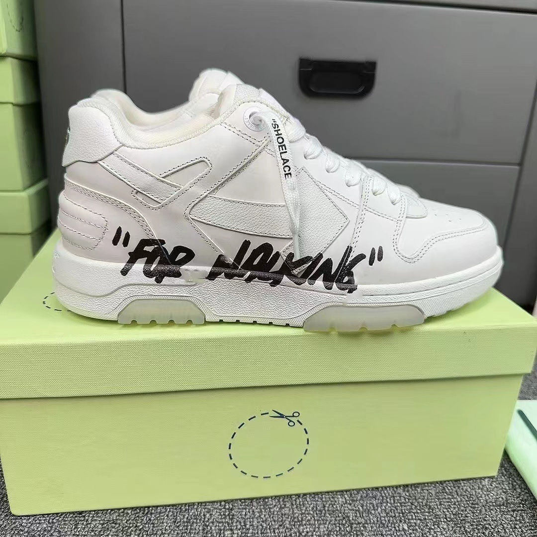 Off 23ss white panda shoes ow arrow couple sneakers color block chunky sole cushion casual white shoes