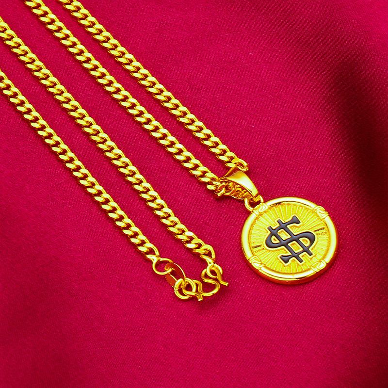 Vietnamese shajin women’s fashion pendant cross-border amazon jewelry flat necklace wholesale s pendant