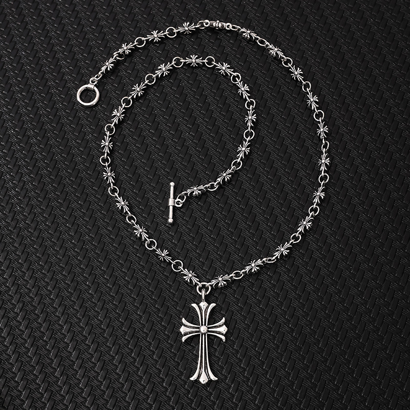 European and american cross necklace jewelry punk men’s and women’s retro necklace stylish casting crow star pendant necklace