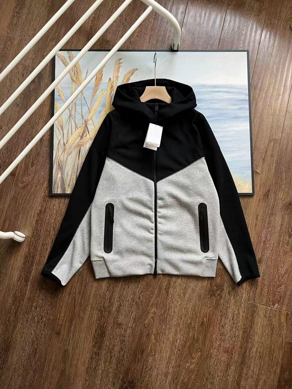 Cross-border men’s air layer cotton casual sports jacket & casual pants set 922-002