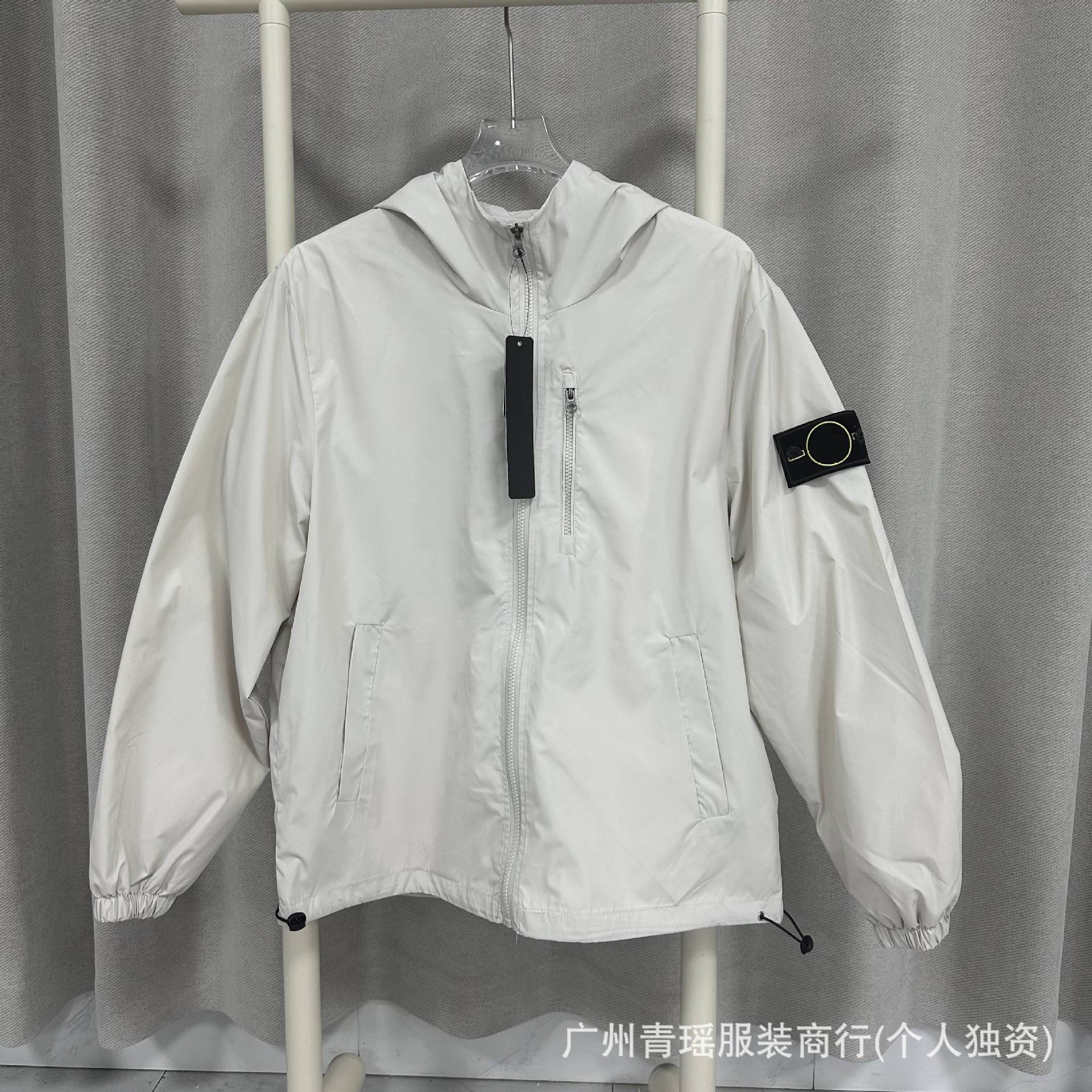 Cross-border st stone sleeve badge hooded jacket – unisex, european & american trendy style, export quality