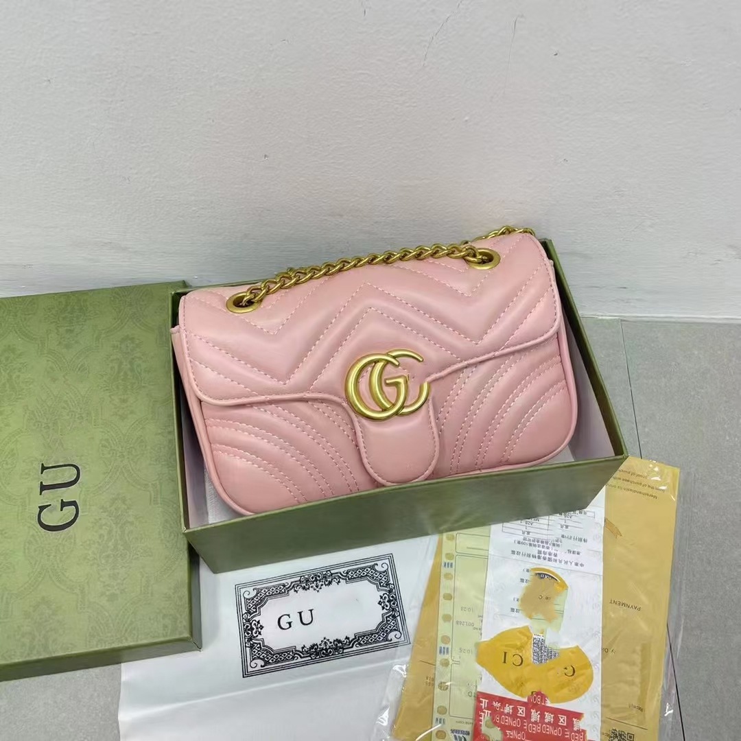 Double g bag women’s bag gucci classic style quilted embroidery chain bag classyfashion shoulder crossbody bag