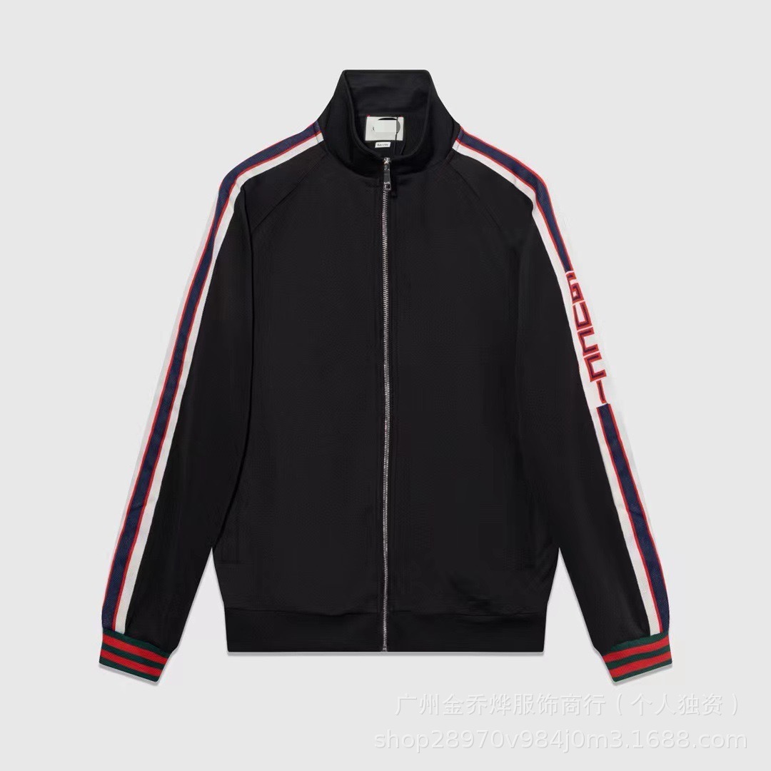 26ss high version gu family early spring new arrival classic version webbing outwearjacket men and women same style casual sports suit
