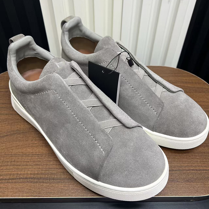 Looking forward to the beautiful high-end version/jenny cross elastic white shoes men’s genuine leather slip-on flatsmen sneakers