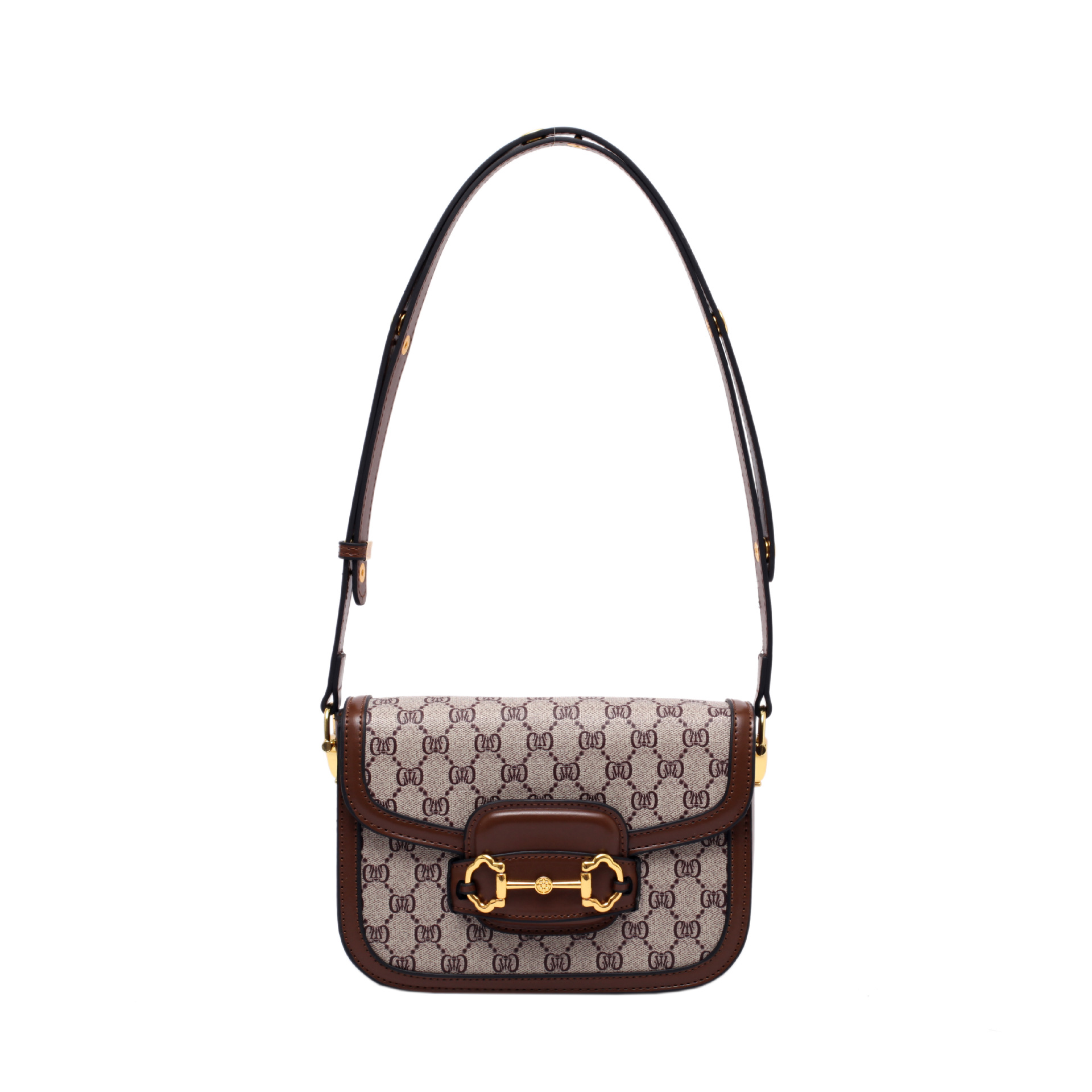 High-end women’s bag, 2026 new fashion retro print small square bag, saddle bag, versatile shoulder bag, crossbody bag, trendy