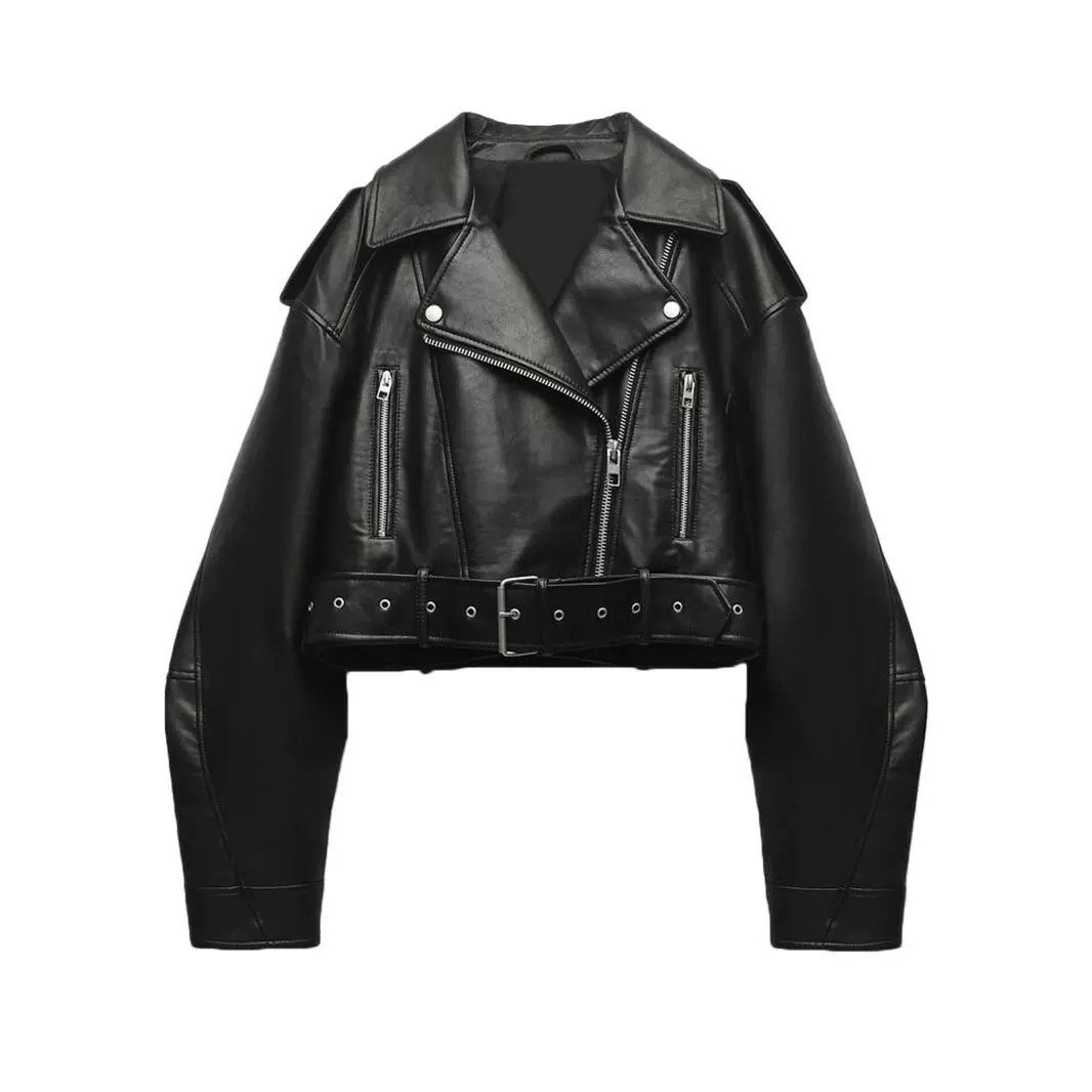 2025 autumn/spring new arrivals: european and american cross-border amazon hot-selling washed faux leather jacket, motorcycle style pu, aliexpress te