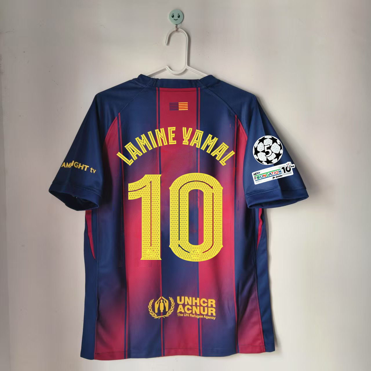 2526 barcelona home and away jerseys no. 10 yamal no. 8 pedri no. 9 lewandowski 11 rafinha football uniforms