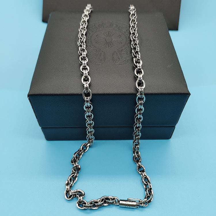 Ch crow necklace s925 standard anchor letter cross flower men’s and women’s necklace european and american retro men’s and women’s couple necklace