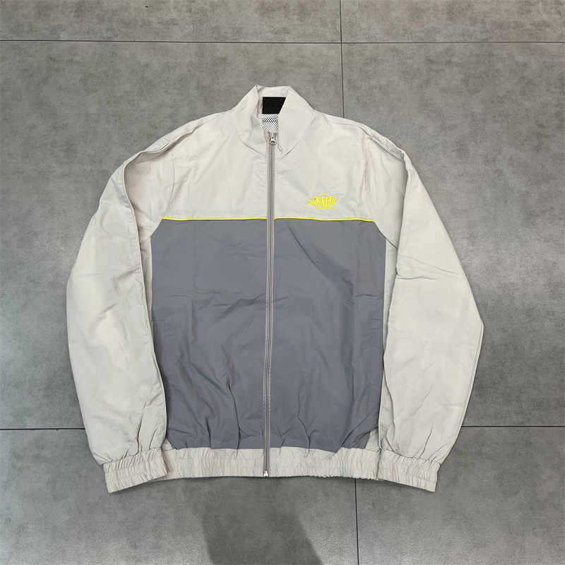 Syna world: european & american niche streetwear – american hip-hop embroidered patchwork windbreaker jacket & pants set