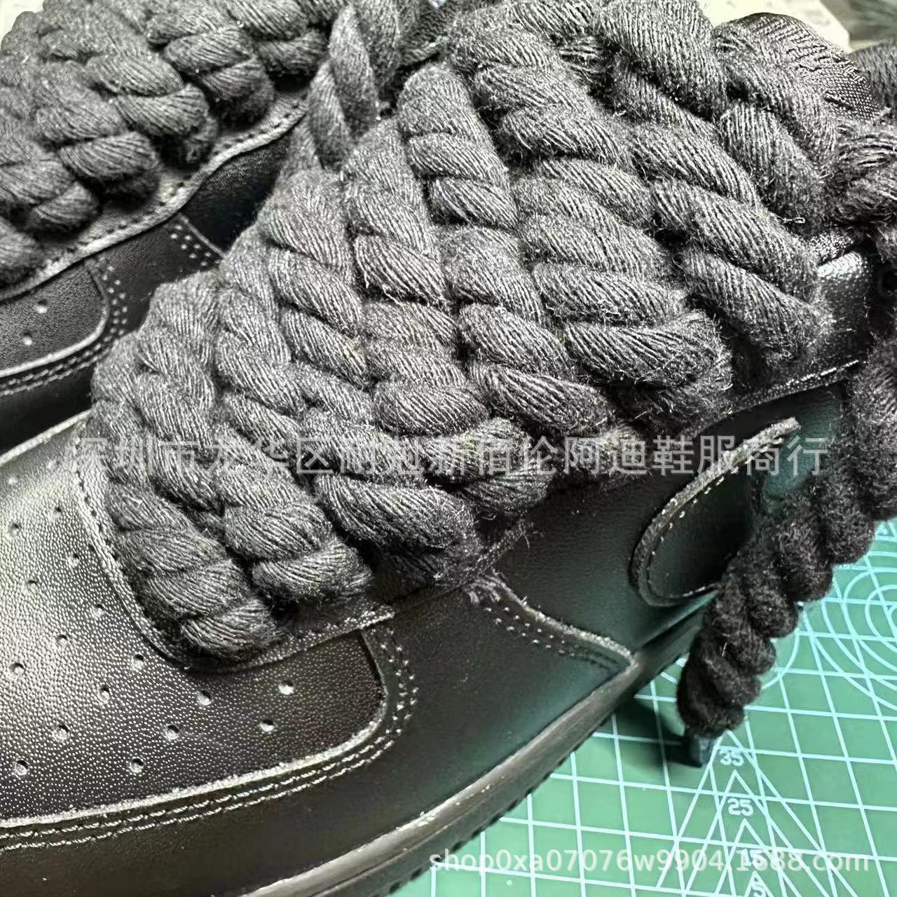 Cross-border exclusive small batch custom-made retro thick hemp rope retro white shoes classic af1 men’s and women’s boards