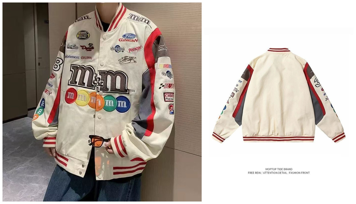 American biker jacket for men, amazon export, vintage hip-hop style, loose fit, versatile, couple’s baseball jacket, new jacket