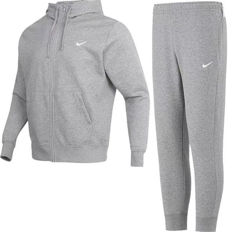 2025 spring/autumn men’s two-piece set: hooded french terry knit jacket & athletic lounge pants