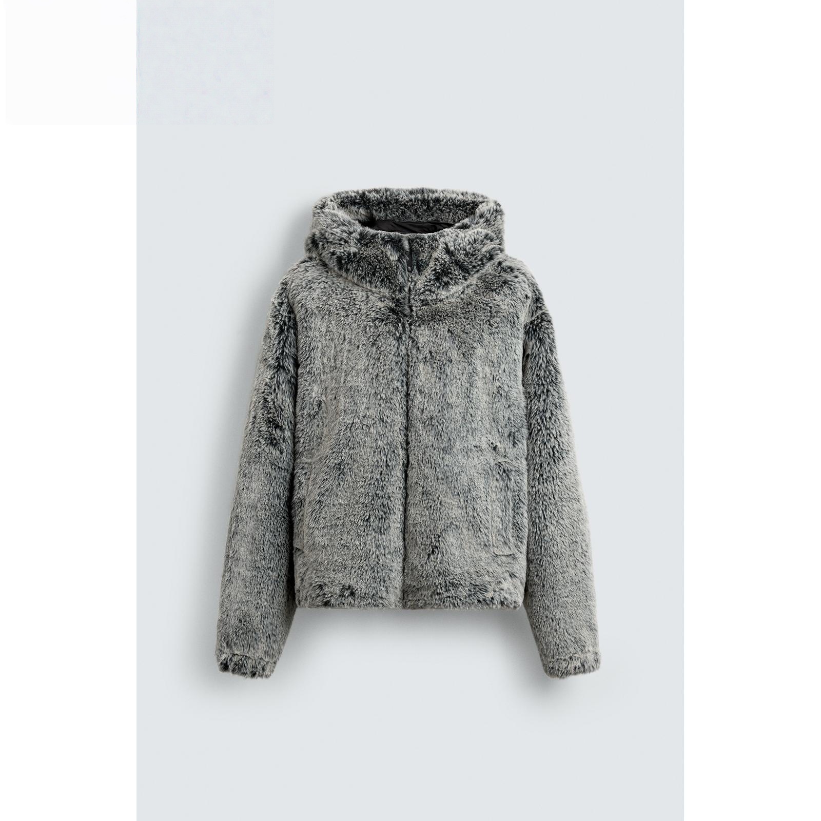2025 winter new men’s faux fur hooded jacket – versatile, thickened, plush overcoat