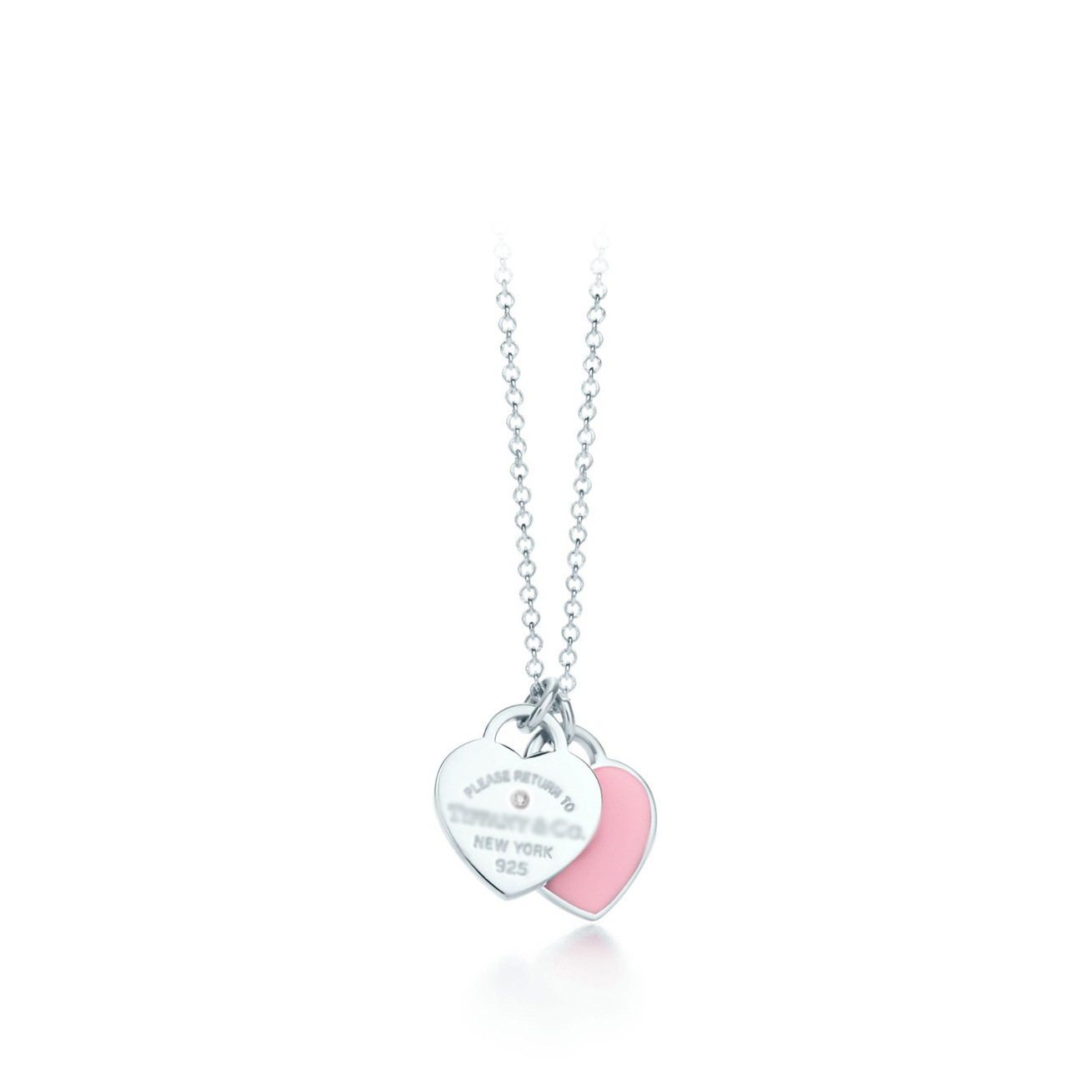 T-brand classic double heart pendant necklace for women – red, green, pink enamel necklace – light luxury, minimalist style – direct from the manufacturer