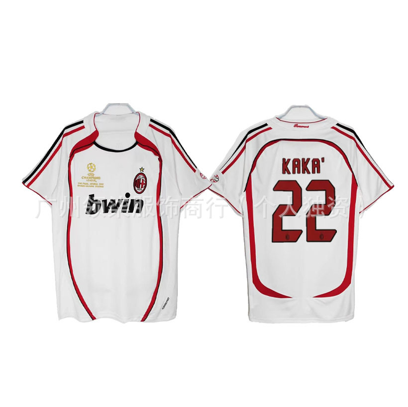 Ac milan retro jersey 06/07 season kaka maldini ronaldinho rivaldo pirlo collectible soccer uniform
