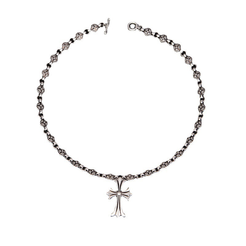 Fashion cross-border stylish street hip hop nightclub trendy brand cross necklace handmade chain retro hanging chain sweater chain
