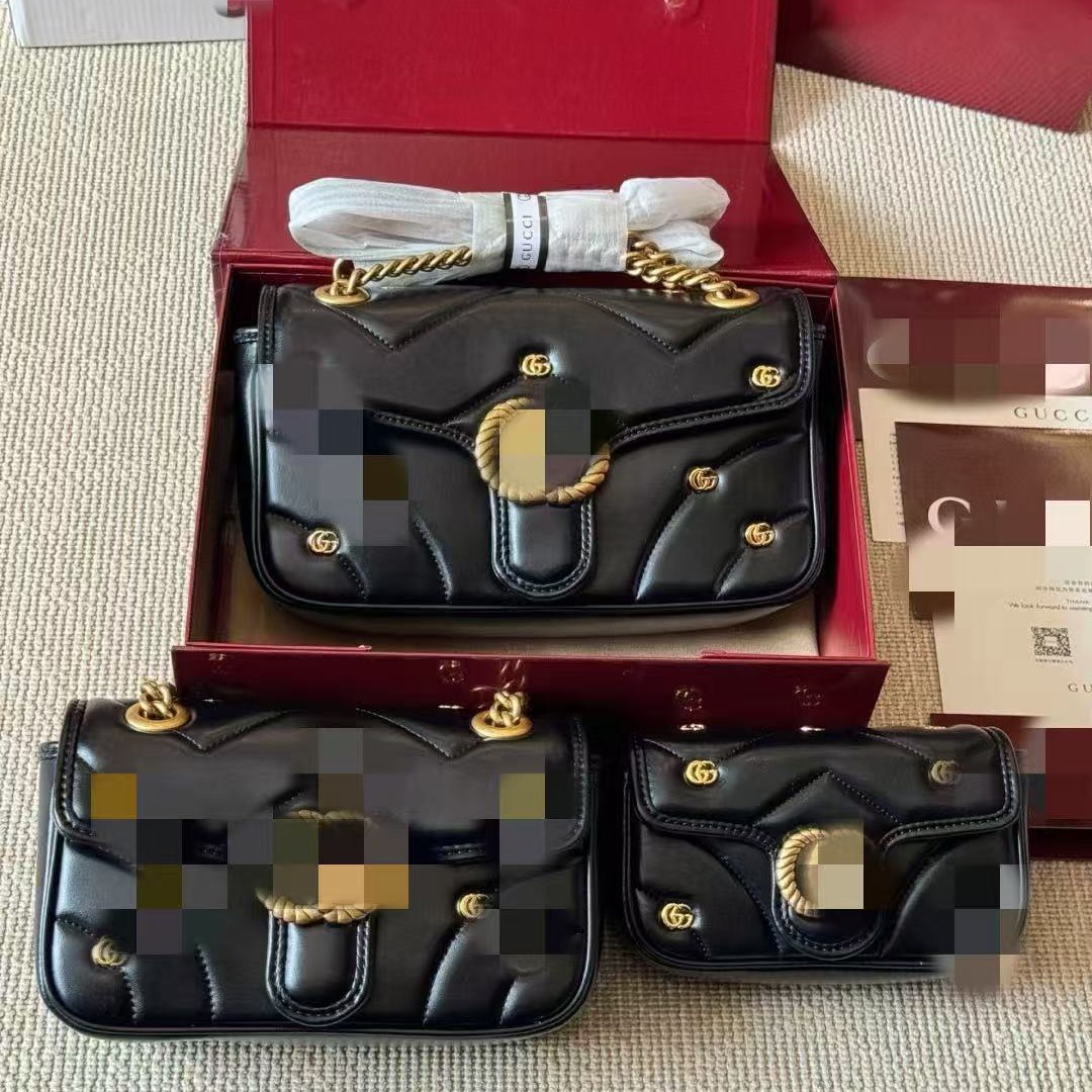 Double g bag women’s bag classic style rhombus embroidery chain bag classyfashion crossbody bag exclusively for export