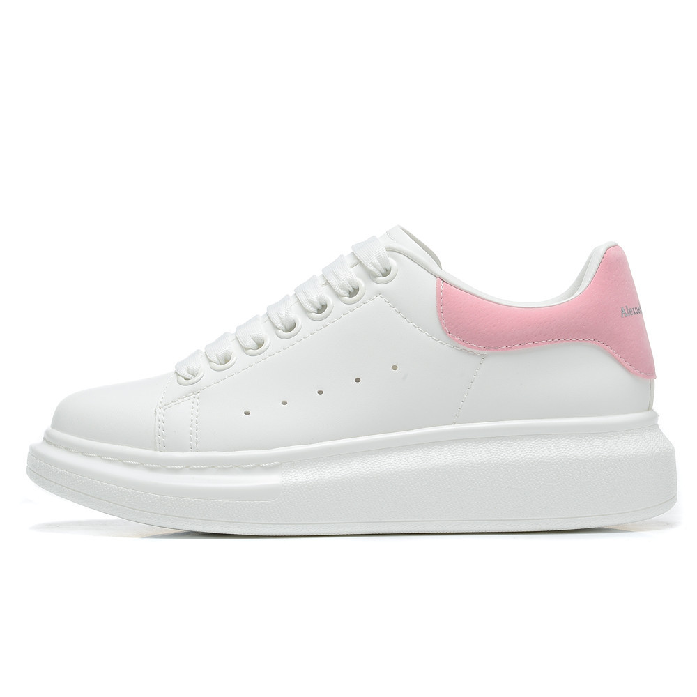 Soft bottom mcqueen white shoes fleece-lined high version pure original men’s and women’s casualcouple sneakers thick sole hidden heel shoes