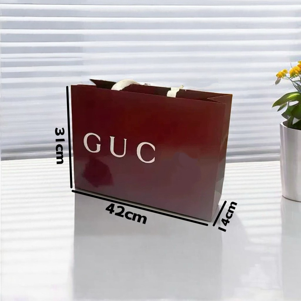 Drop shipping gu gujia new arrival paper bag red packaging box satchel bag belt scarf bag box in stock