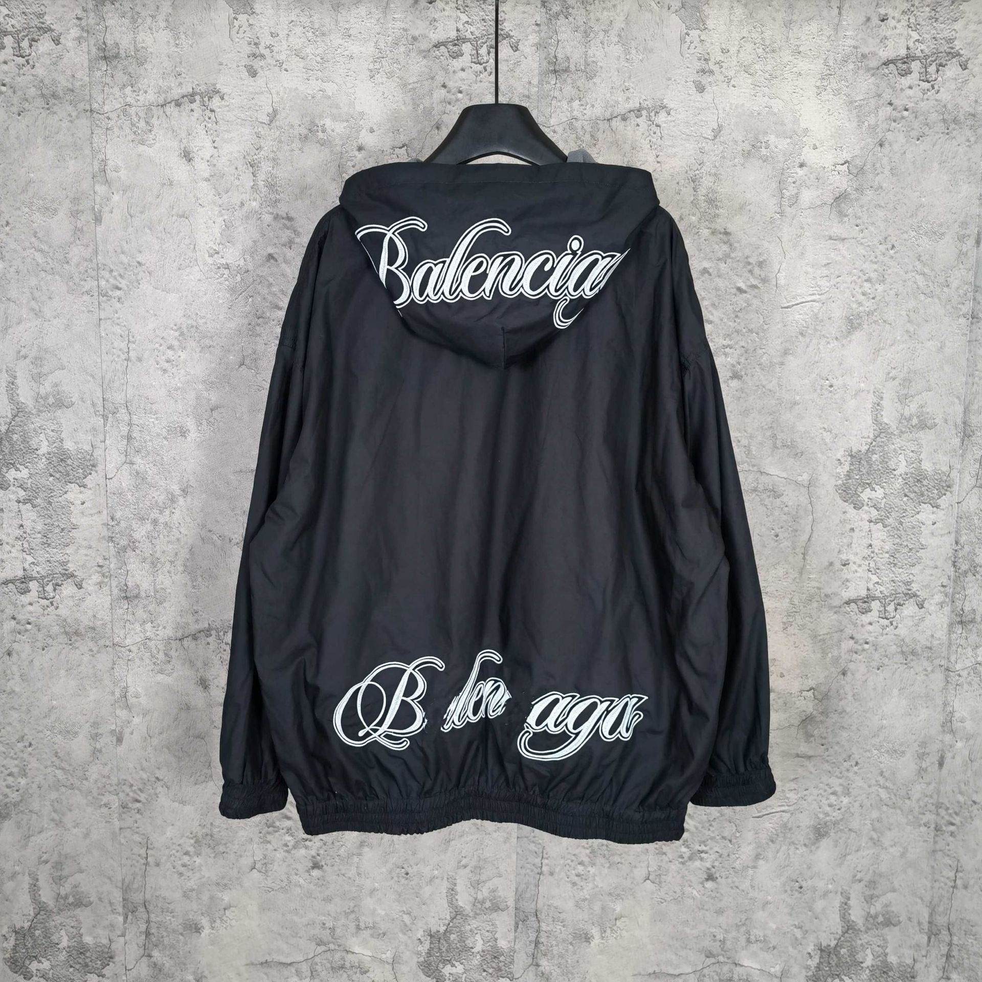Paris b home 26ss letter embroiderembroidered double-sided reversible hooded zipper jacket outwear windbreaker ski suit