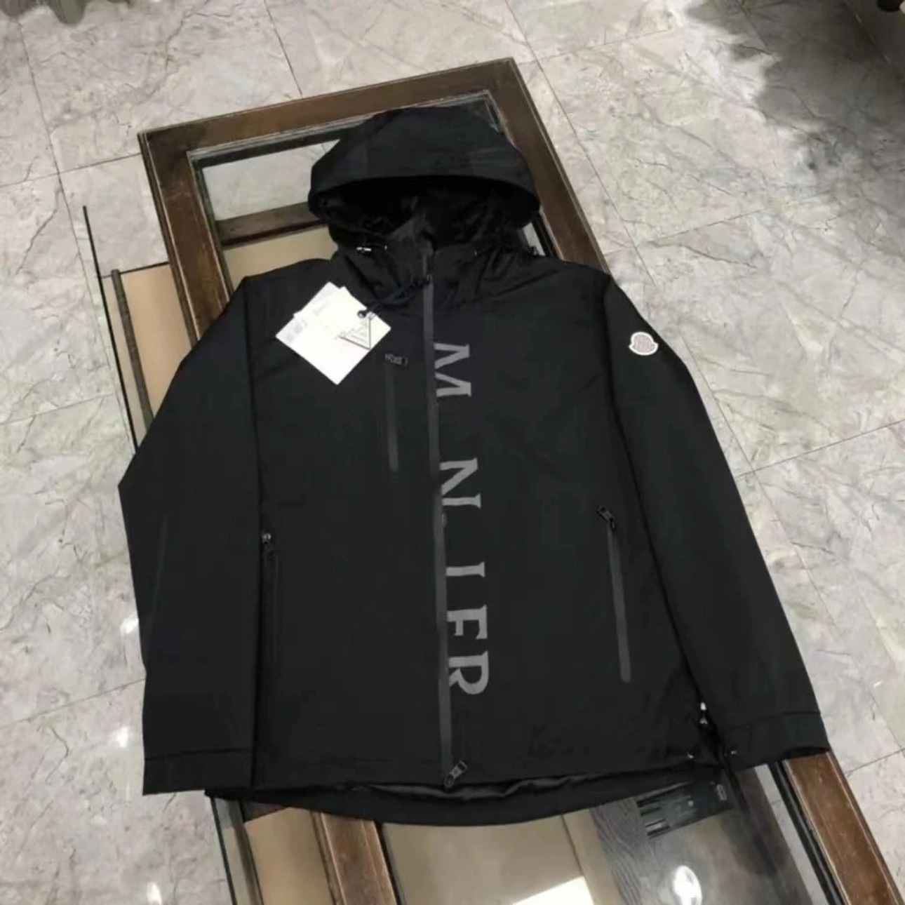 European station jacketoutwearmen european goods 2025springnew arrivalfashionletterprintingsilm hooded jacket