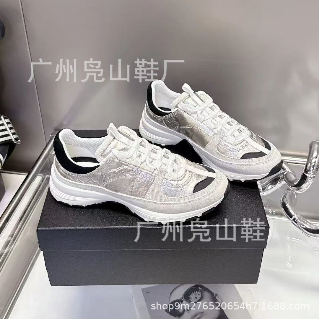 Wind panda shoes women’s 2025 new dad shoes genuine leather thick sole heightened tie back sports casual shoes white shoes