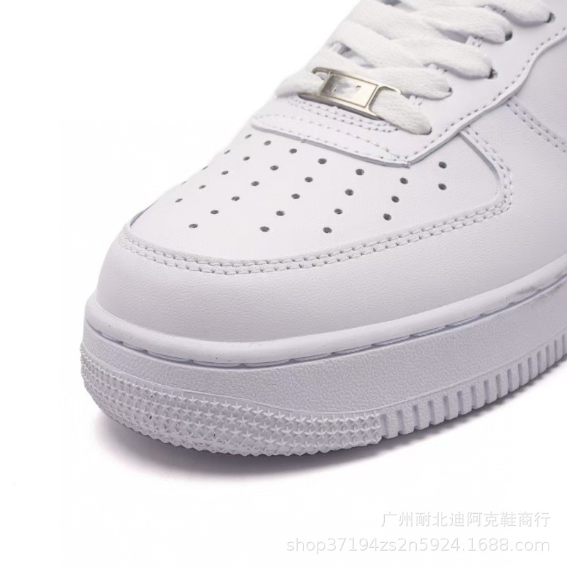 Low-top air force one pure white women’s sneakers af1 high version men’s shoes couple small white toe with chip