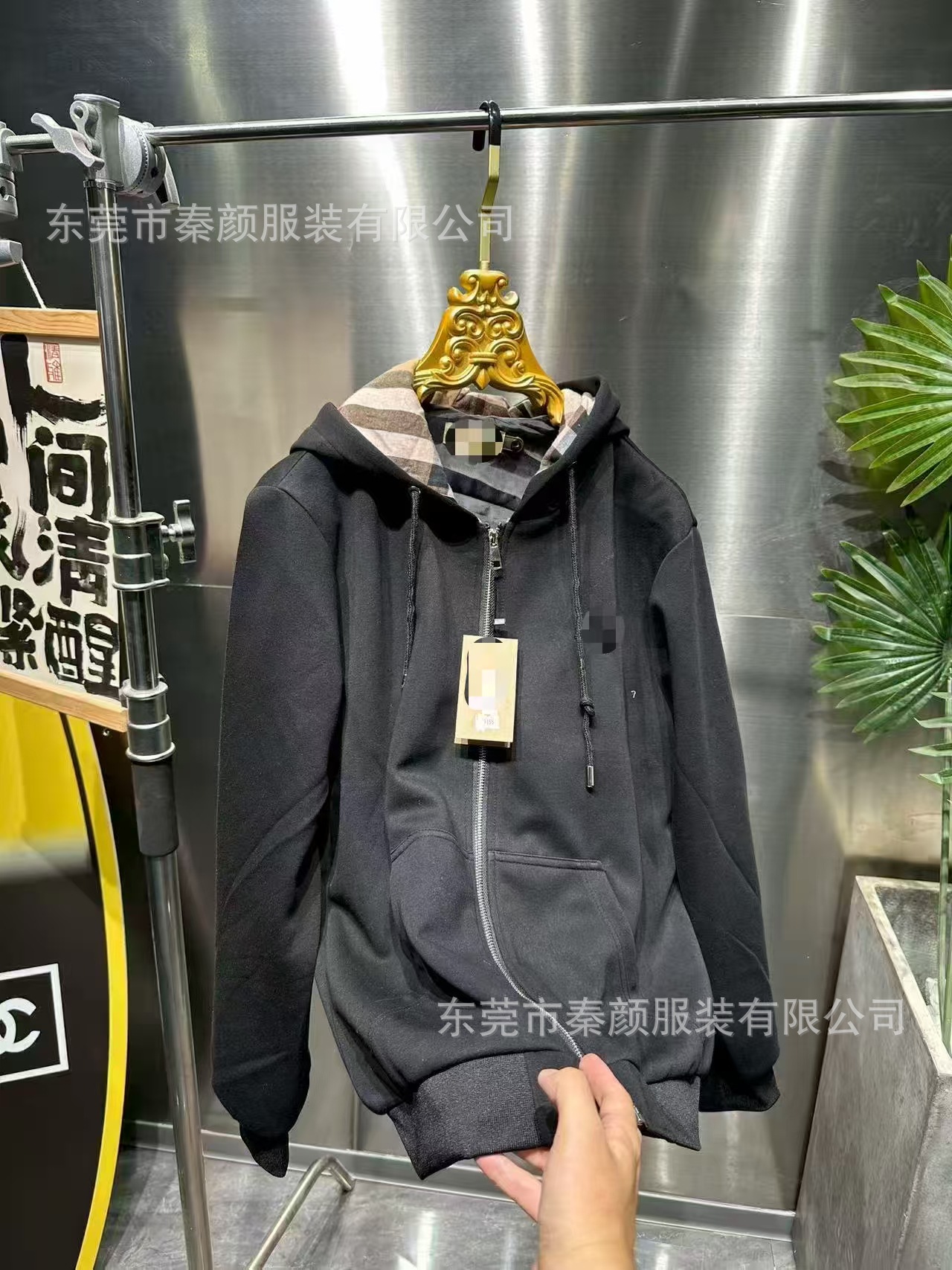 Cross-border european accessible luxury hooded sweatshirtjacket full cardigan zipper embroideroutwearcasualloose men’s and women’s same style