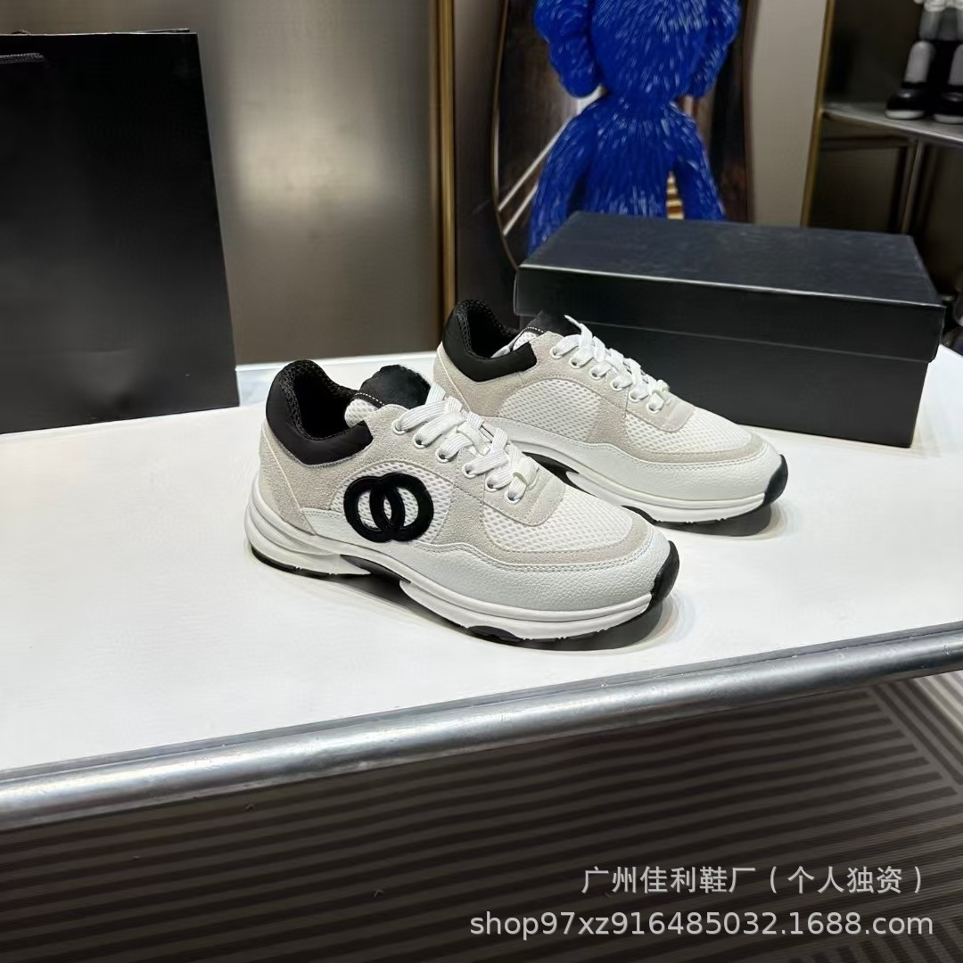 Wind dad shoes women’s 2024 new genuine leather thickenedthick solewhite shoes genuine leather mesh easiest for match sneakers women