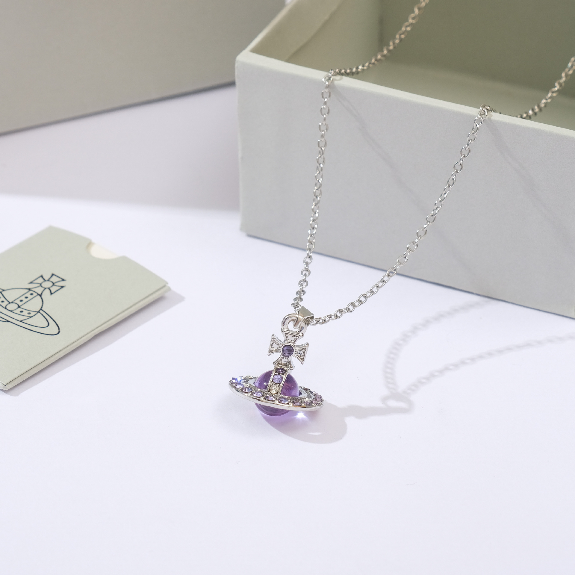 High-end 3d saturn glass orb necklace – minimalist, luxurious, and unique choker