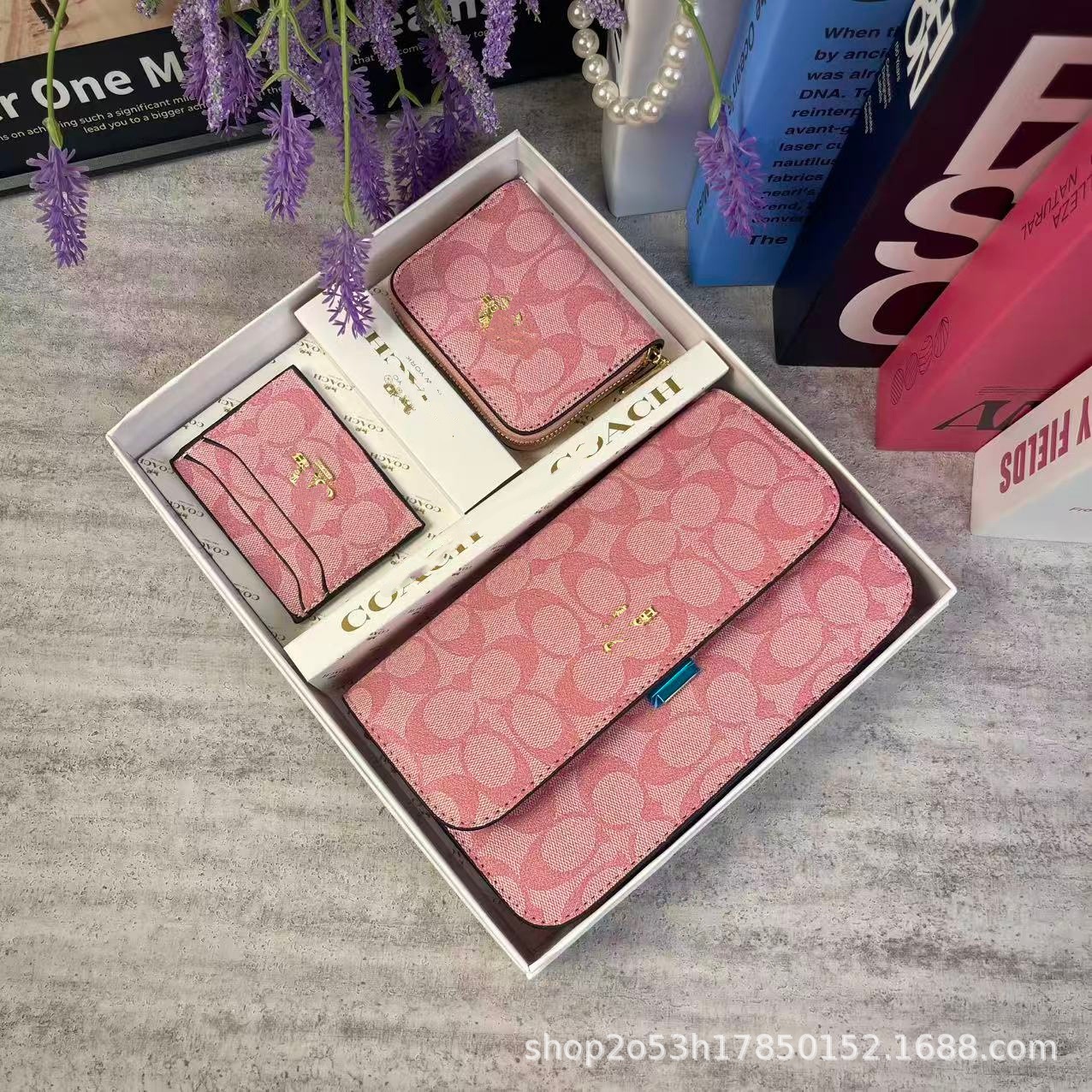 C brand crossbody bag for women, 2025 new fashion monogram bag, clutch, wallet, cardholder set, high-end gift box