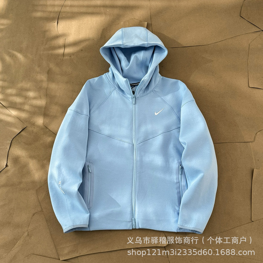 Men’s nk silicone gold label nocta american edition logo print letter zip-up hooded sportswear jacket