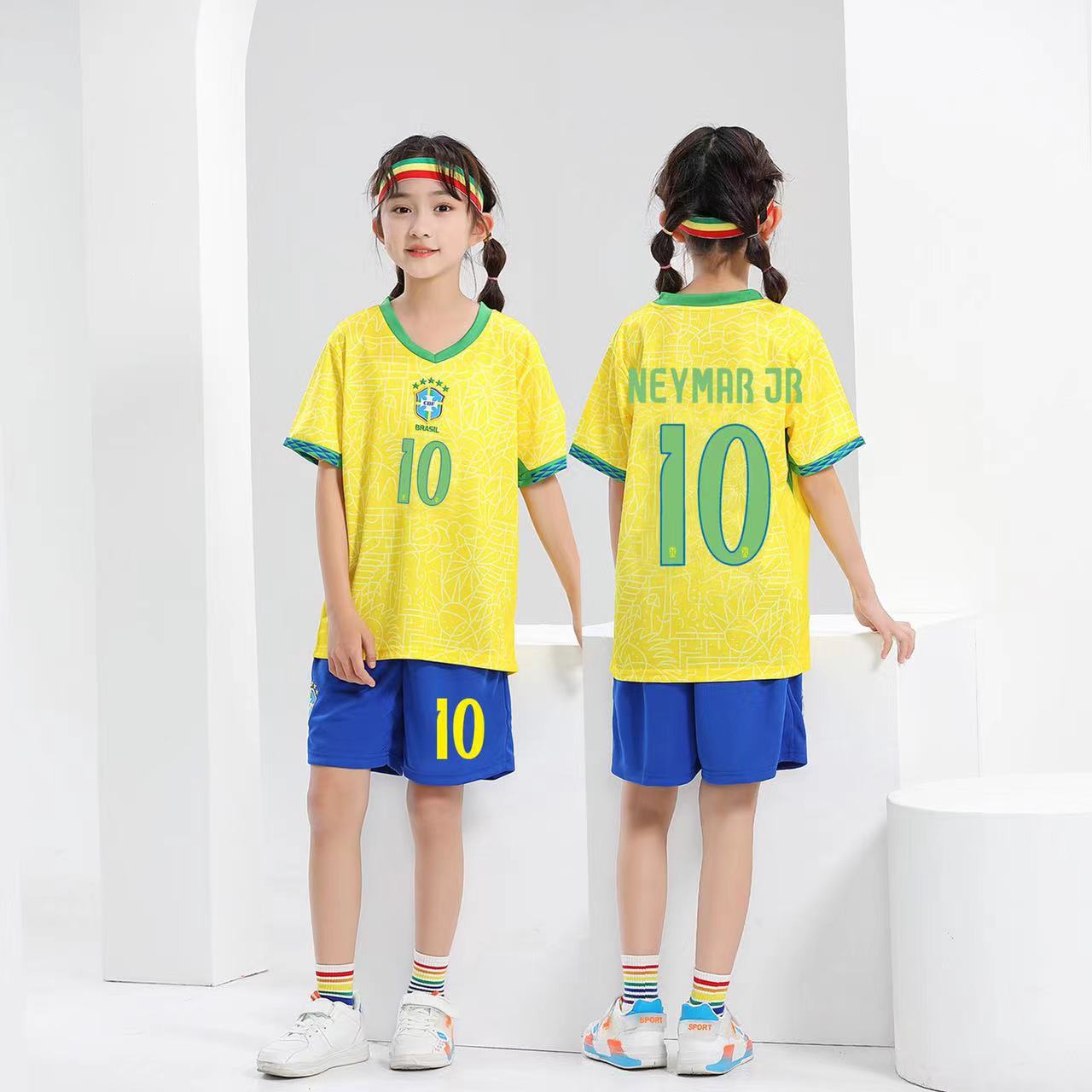 2425 argentina messi portugal cristiano ronaldo neymar number jersey kids’ soccer uniform student football kit