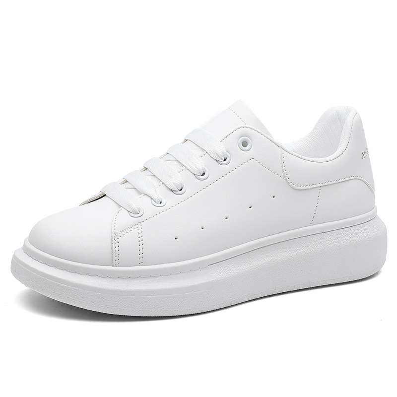Couple white shoes men’s student shoes k-style trendyeasiest for match breathable shoes thick solecasual height increasing sneakers mcqueen women