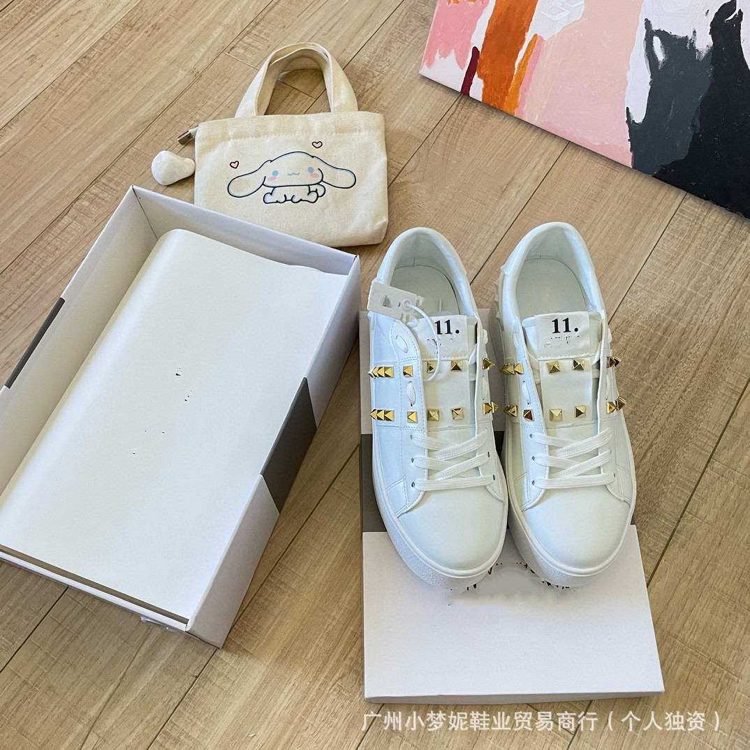 2024 spring new v-brand studded white sneakers – women’s chunky platform color block unisex plus size skate shoes