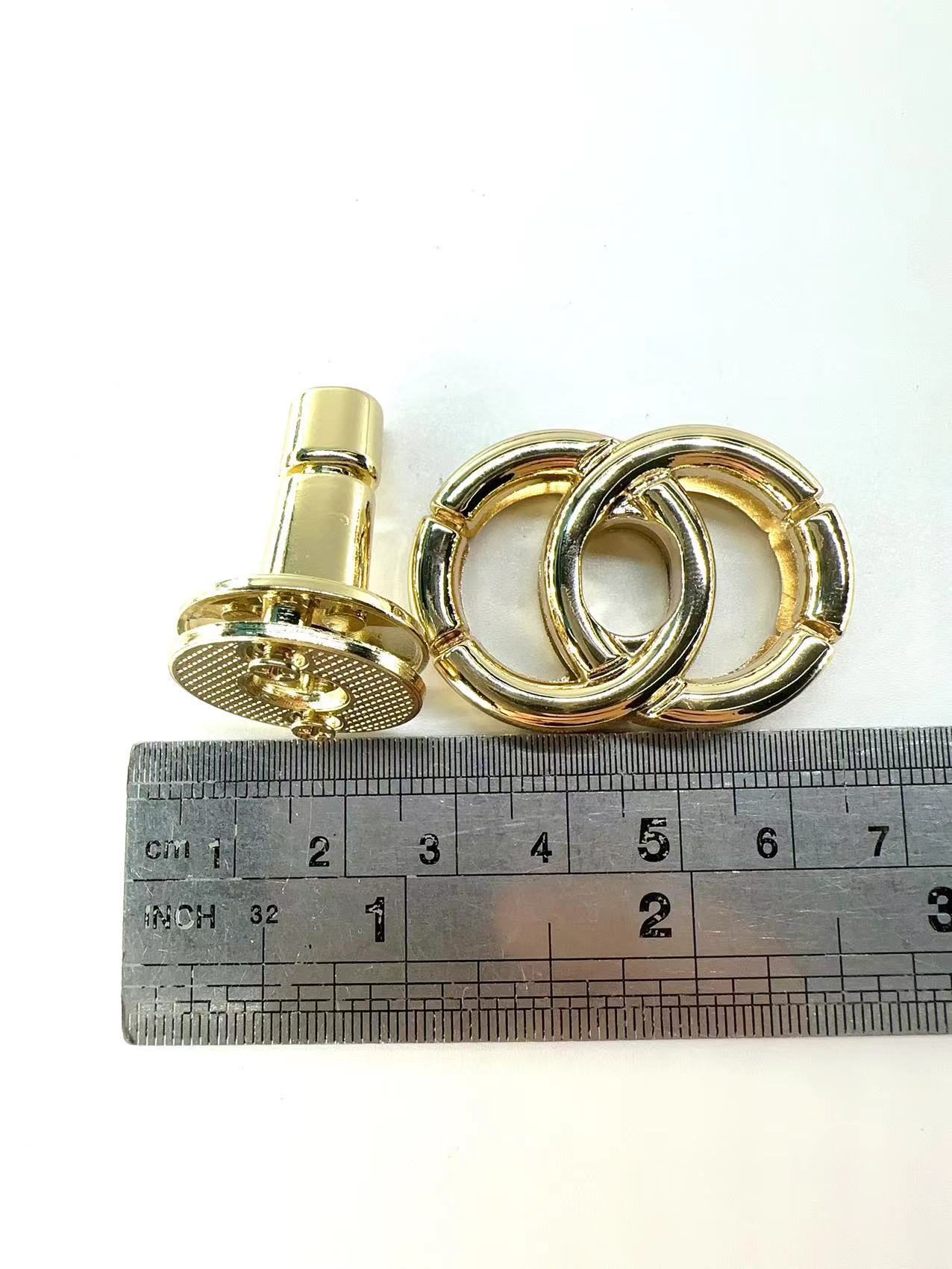 New style bellows bag hardware accessories lock bag double circle lock metal twist lock switch shoe material lock fragrance grandma lock