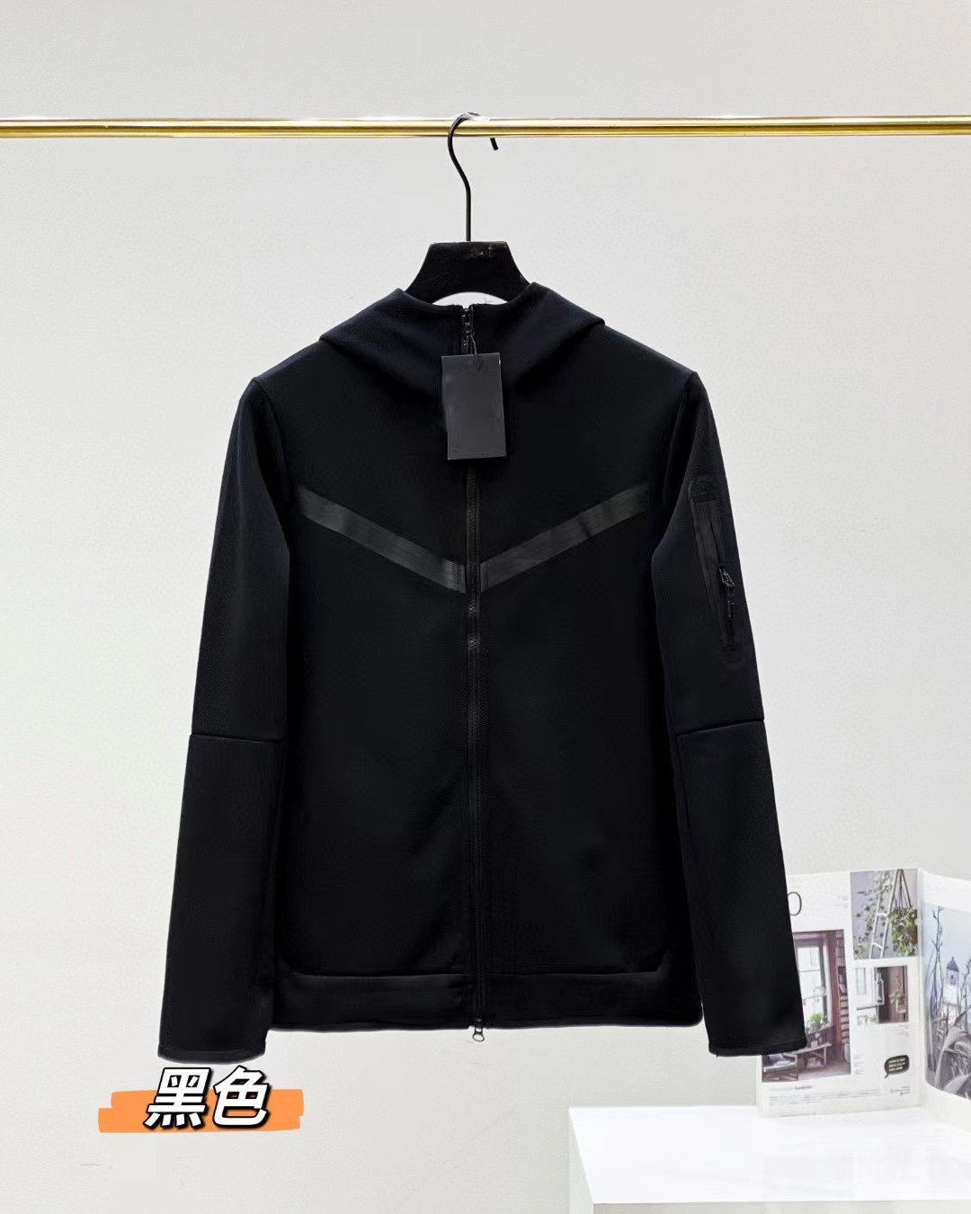 2024 spring/autumn casual sports cotton air layer hooded zip-up cardigan men’s jacket 490 outerwear