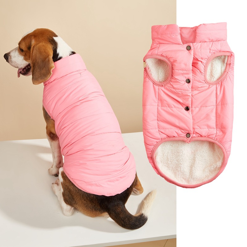 Pet clothes autumn and winternew arrival cotton-padded jacket pure color button vest heattech small and medium-sized dogs golden retriever bichon frize jacket vest