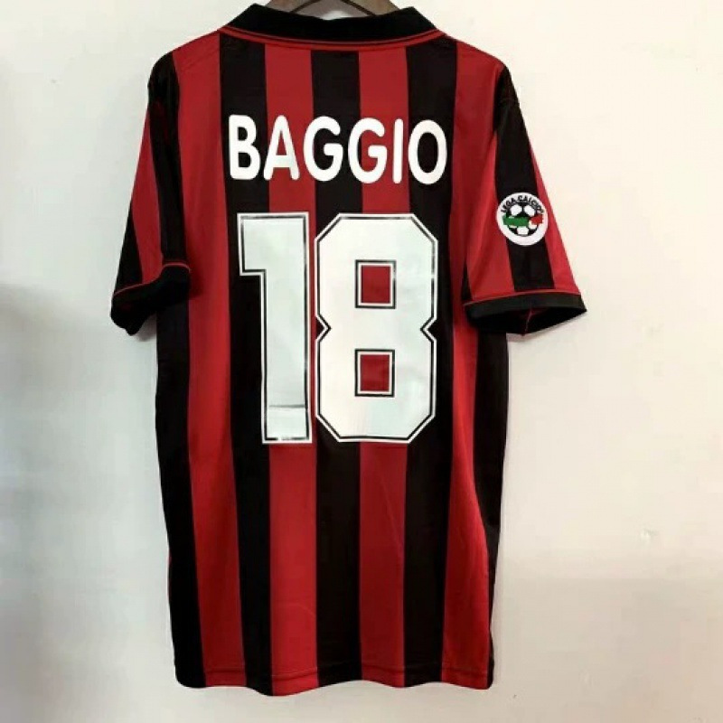 Retro jersey classic nostalgic replica football kit ac milan team kit kaka maldini inzaghi jersey