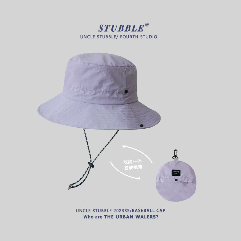New arrival fisherman hat for men and women, sunshade basin hat for hiking, quick-drying waterproof, thin and foldable bag, large brim sun protection hat