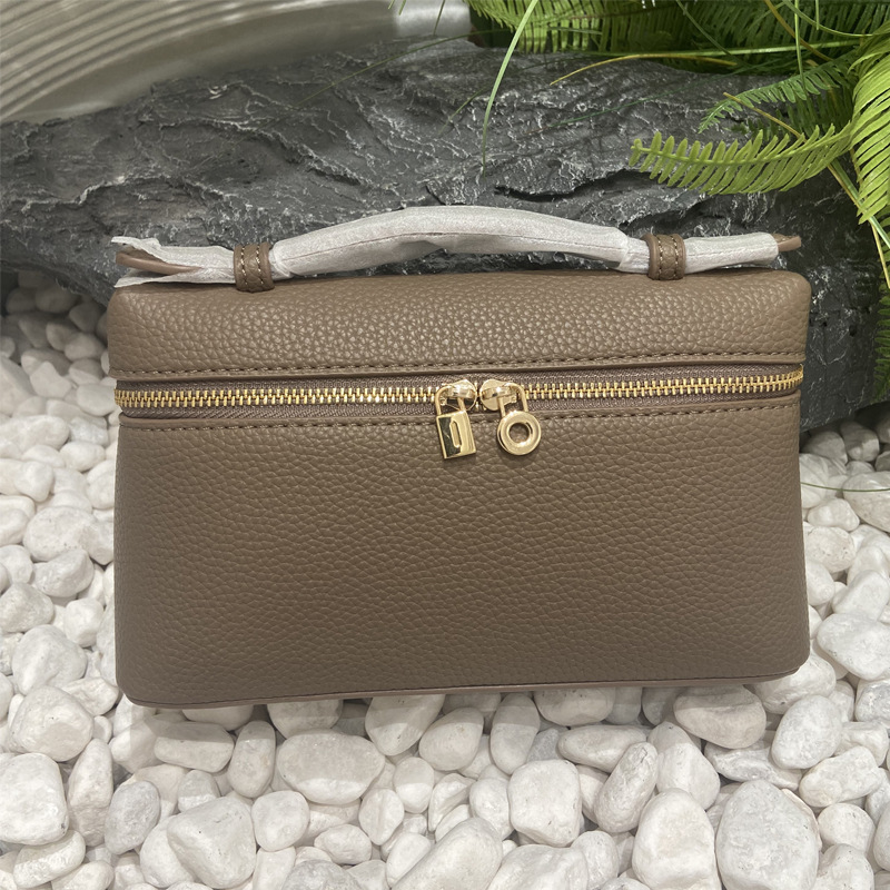 Italian lp19 lunch bag – new lychee grain leather shoulder bag, crossbody, and tote – lightweight, luxurious, minimalist, and versatile
