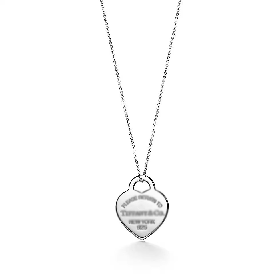 T family double heart brand heart-shaped brand necklace pendant glue inlaid diamond gold-plated heart ti family clavicle chain factory direct sales