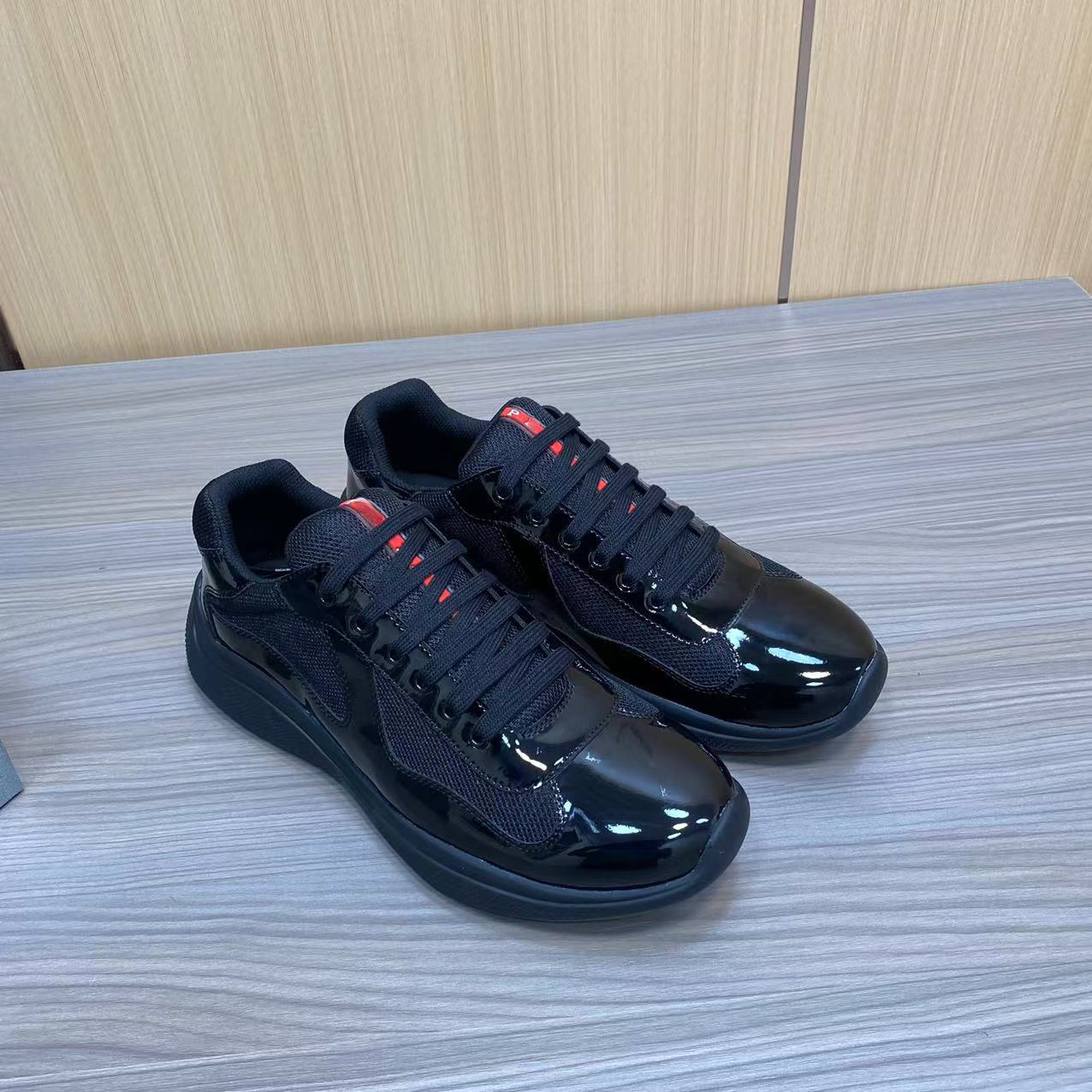 P’s in-stock black genuine leather men’s athletic casual shoes, new for 2025, high-end export fashion sneakers, plus size men’s shoes 1