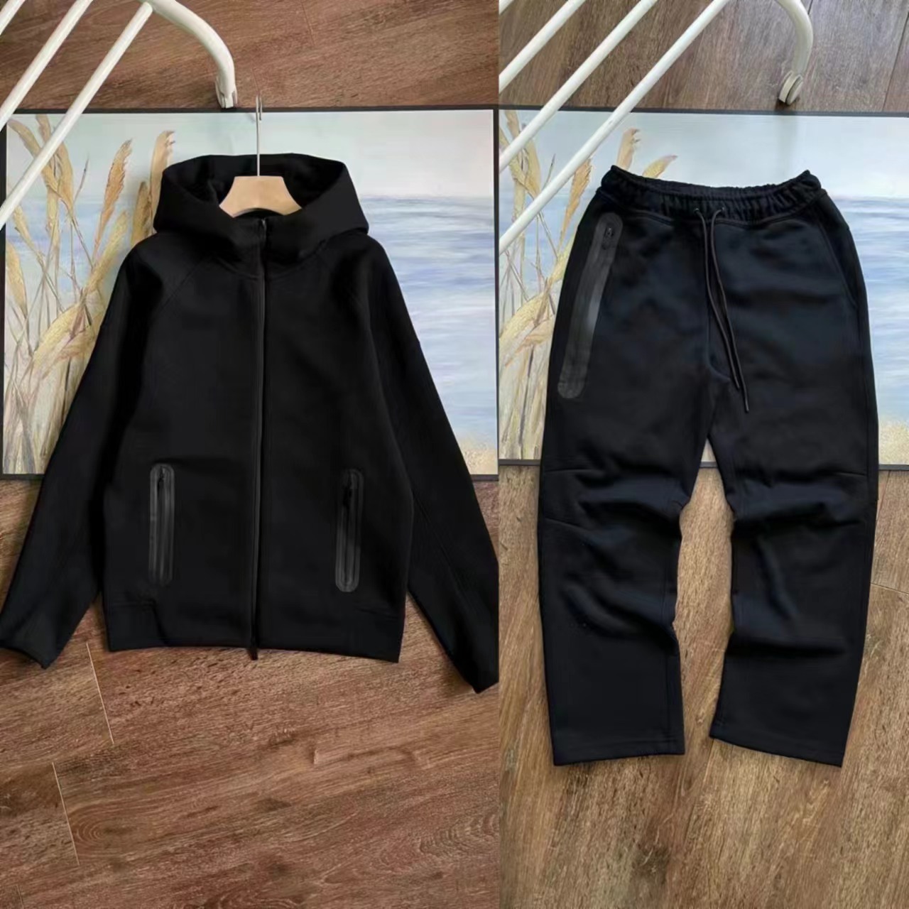 Cross-border tech casual activewear hooded jacket & pants set