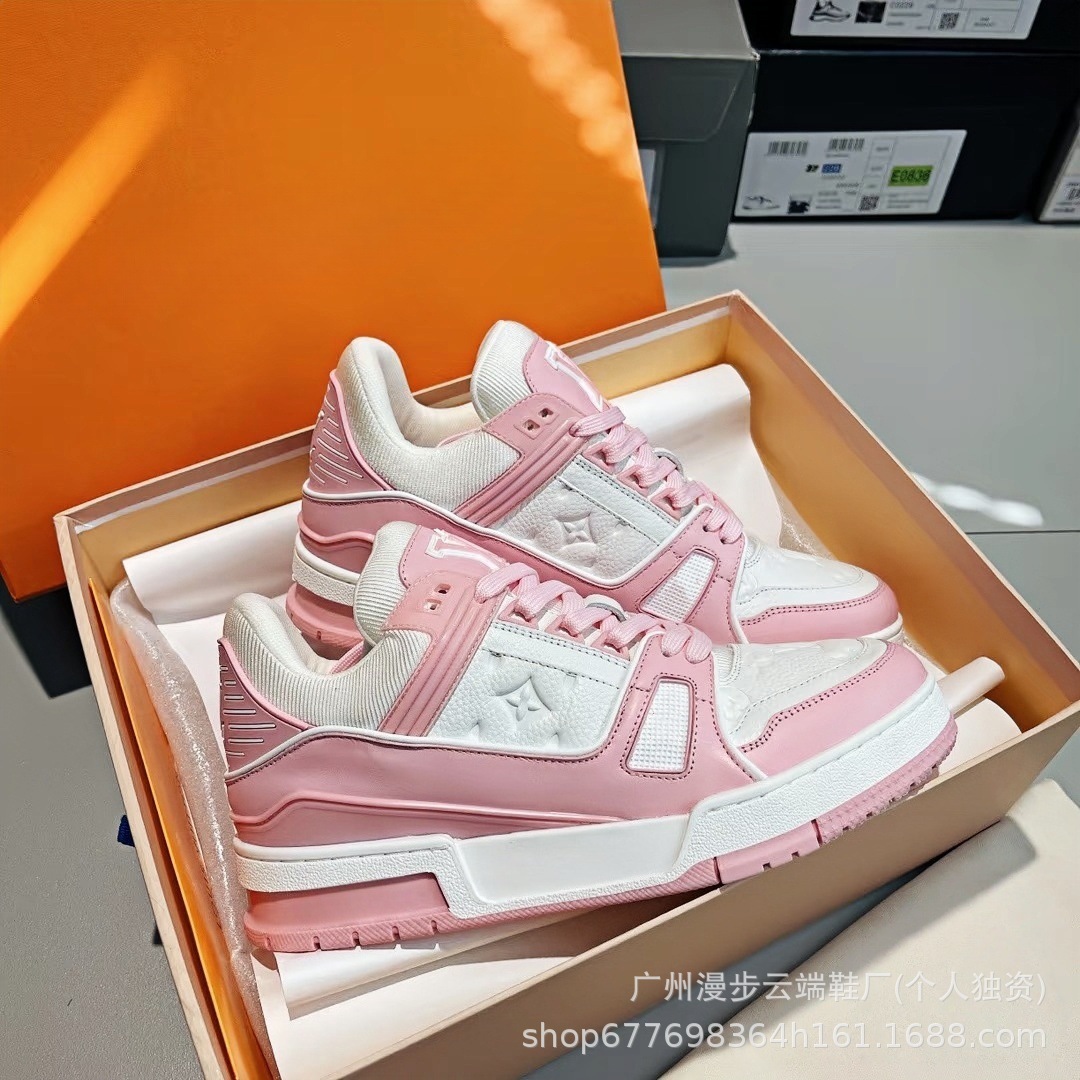 Pure source guangzhou top version trainer lujia couple sneakers full set of packaging genuine leather easiest for matchcasual shoes for men and women