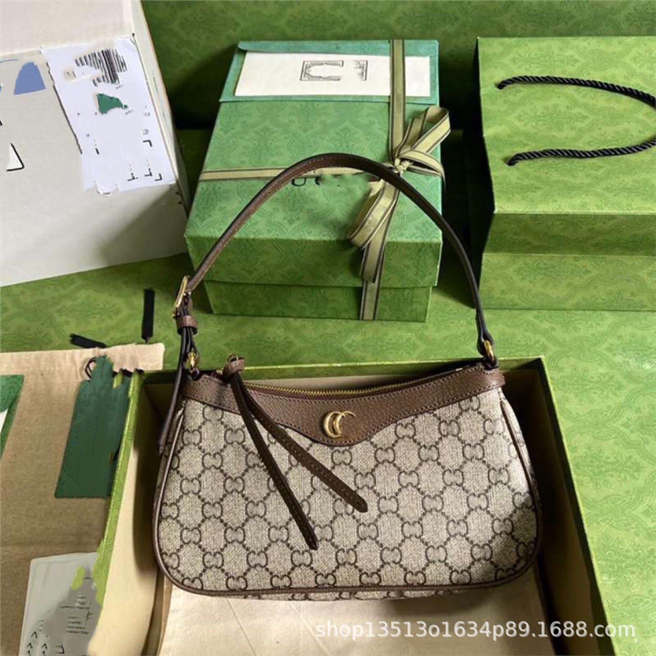 New arrival classic g family printing armpit bag old flower genuine leather women’s shoulder crossbody bag cowhide easiest for match with logo